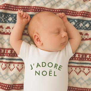 J'adore Noel   Liebe Weihnachten französischer Zit Baby Strampler
