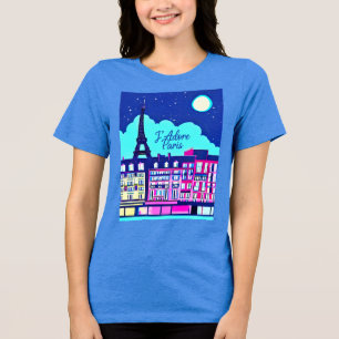 J'adore Paris - Fantasy Paris Unter dem Vollmond Tri-Blend Shirt