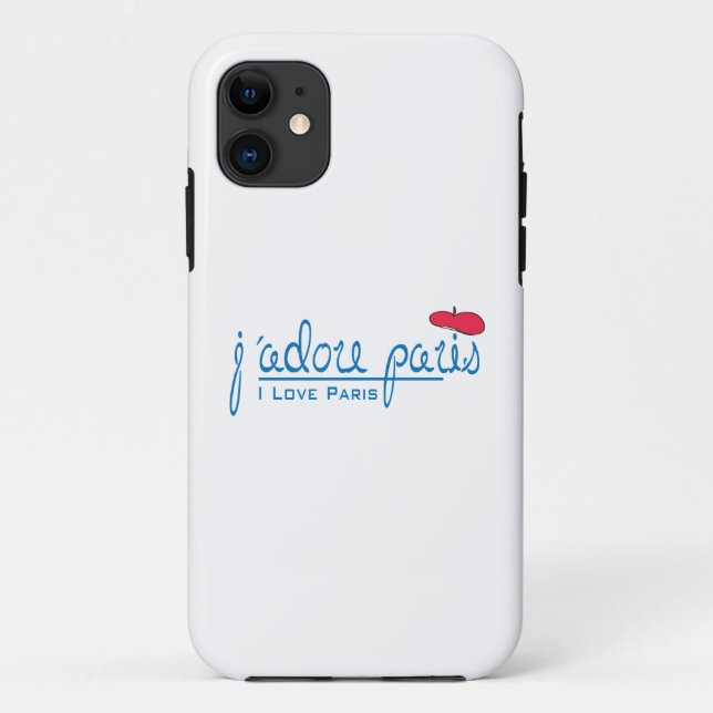 j'adore Paris (I Liebe Paris) mit roter Beete Case-Mate iPhone Hülle (Rückseite)
