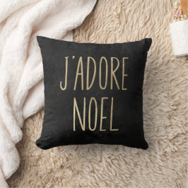 J'adore Weihnachten Gold und Schwarz Minimalistisc Kissen