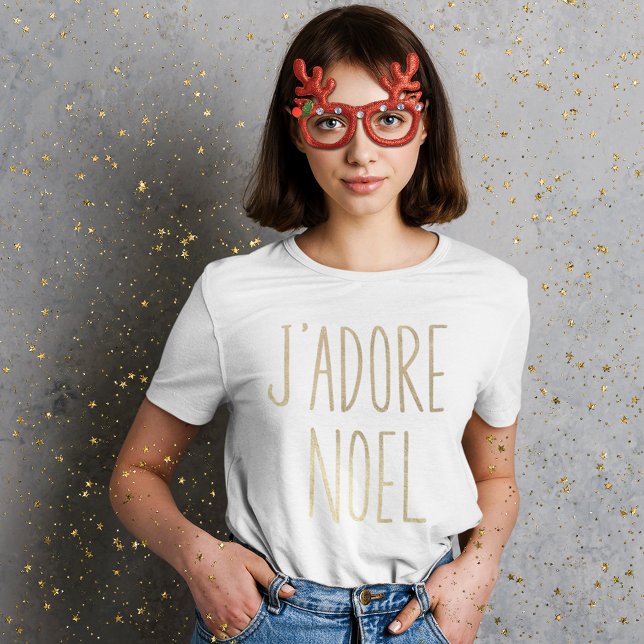 J'adore Weihnachten Gold und Schwarz Minimalistisc T-Shirt (Von Creator hochgeladen)