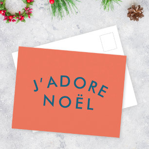 J'adore Weihnachten   Moderne Liebe Weihnachten Ro Postkarte
