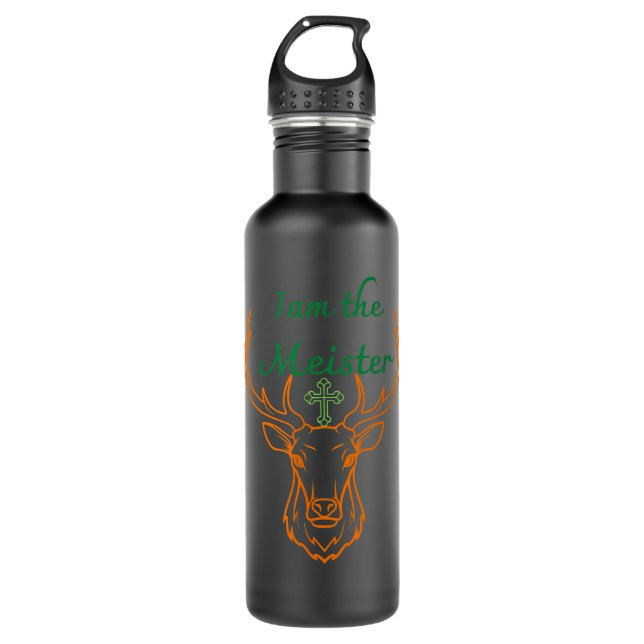 Jaegermeister Meister Deer Family Vater Mama Naugh Edelstahlflasche (Vorderseite)