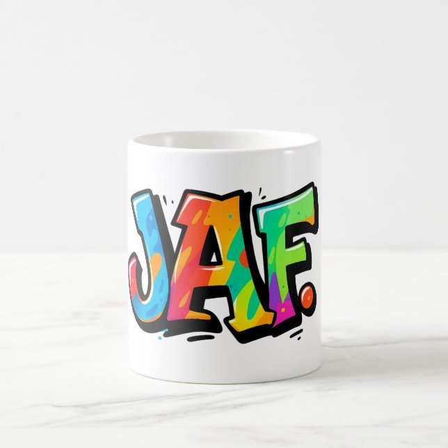 JAF-Graffiti-Stil - bunte urbane Kunsttypografie Kaffeetasse (Mittel)