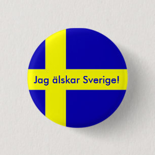 Jag älskar Sverige Button