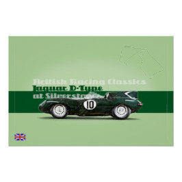 Jag D-Type at Silverstone Poster