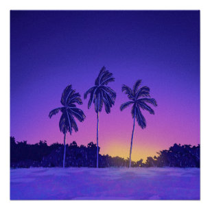 Jag die Sonne – Tropische Palme Sonnenuntergangsst Poster