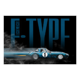 Jag E-Type Lightweight Poster