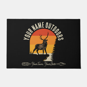 Jagd ADD NAME Außerhalb des Elk Wilderness Camp Fußmatte