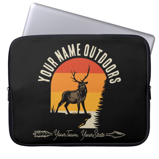 Jagd ADD NAME Außerhalb des Elk Wilderness Camp Laptopschutzhülle (Vorderseite)