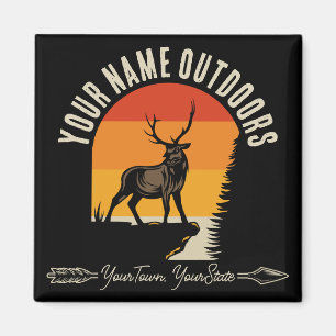 Jagd ADD NAME Außerhalb des Elk Wilderness Camp Magnet