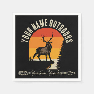 Jagd ADD NAME Außerhalb des Elk Wilderness Camp Serviette