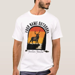 Jagd ADD NAME Außerhalb des Elk Wilderness Camp T-Shirt