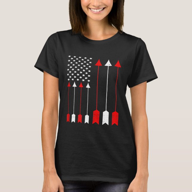 Jagd Archer American Flag Bowhing Junter Men T-Shirt (Vorderseite)