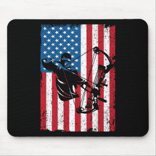 Jagd Archer American Flag Bowhunting Bowhunter Mousepad