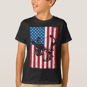 Jagd Archer American Flag Bowhunting Bowhunter T-Shirt