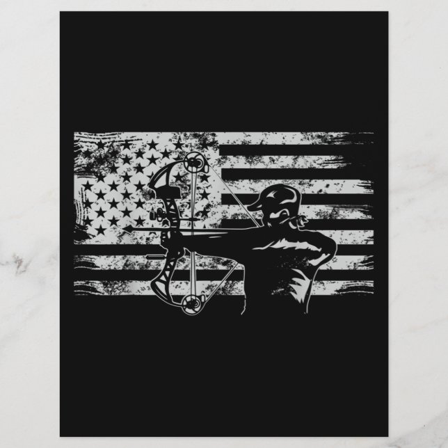 Jagd Archer American Flag Bowhunting Jagen Briefbogen (Vorderseite)