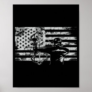 Jagd Archer Amerikanische Flagge Bowhing Junter Me Poster
