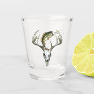 Jagd auf den Schädel des Hirschen Schnapsglas
