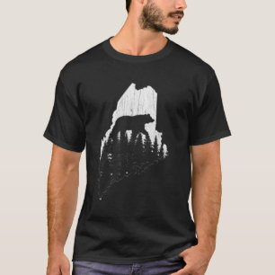 Jagd auf den Wald des Maine Bear E im Freien T-Shirt