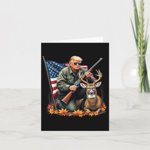 Jagd auf Hirsch Jahreszeit Vintag Trump US-Flagge  Karte