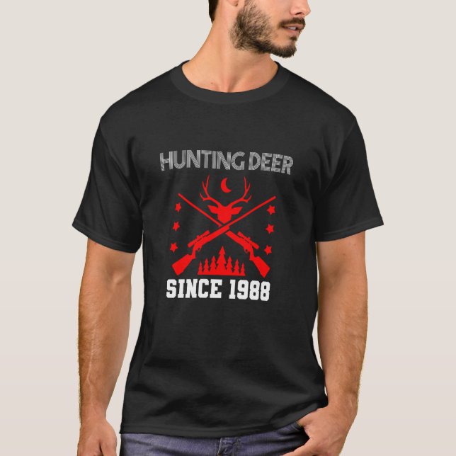 Jagd auf Hirsche seit 1988 T-Shirt (Vorderseite)