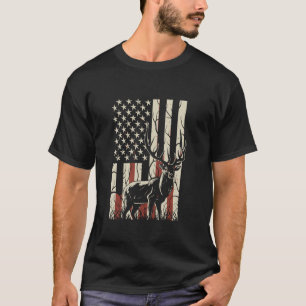 Jagd auf Hirsche Vater Männer US-Flaggenjäger Lang T-Shirt