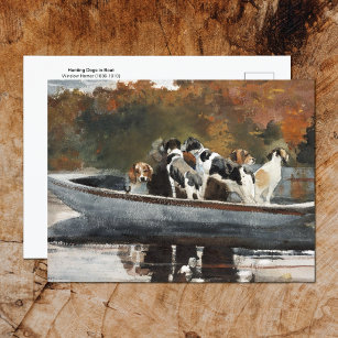 Jagd auf Hunde im Boot Winslow Homer Postkarte