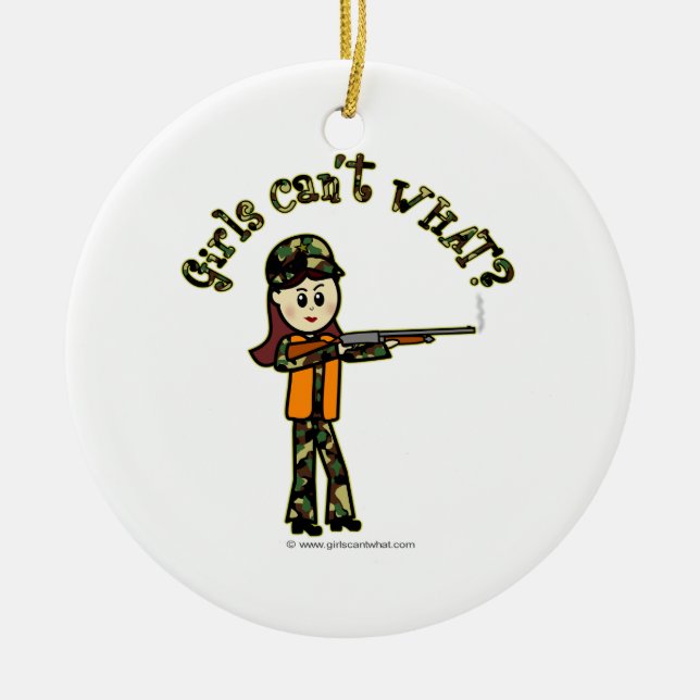 Jagd auf leichte Mädchen Keramik Ornament (Vorne)