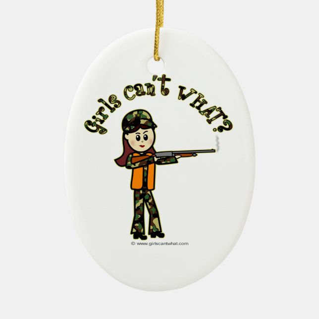 Jagd auf leichte Mädchen Keramik Ornament (Vorne)