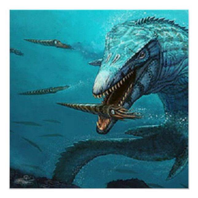 Jagd auf Mosasaurus Poster (Vorderseite)