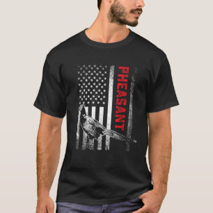 Jagd auf Pheasant-Vogel Vintag US-Fahnenart Hunter T-Shirt