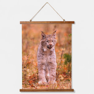 Jagd auf Rotluchs   Herbstwald Wandteppich Mit Holzrahmen