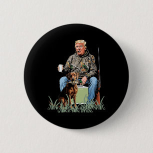 Jagd auf Trump Camouflage Funny Duck Jagdsaison Button