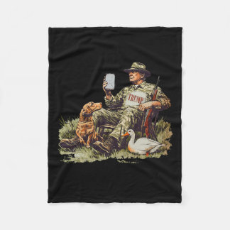 Jagd auf Trump Camouflage Funny Duck Jagdsaison Fleecedecke