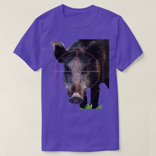 Jagd auf Wildschweine im Blickwinkel Art 1 T-Shirt (Design vorne)