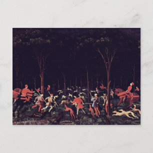 Jagd bei Nacht Von Uccello Paolo (Beste Qualität) Postkarte