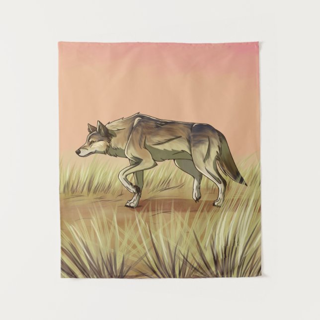 Jagd bei Sonnenaufgang Wandteppich (Vorderseite)
