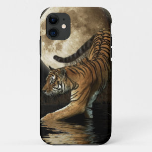 Jagd Bengalischer Tiger & Mond Große Katze Case-Mate iPhone Hülle