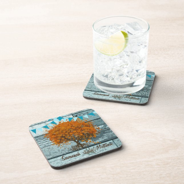 Jagd Country Chic Love Vögel sitzen in einem Baum Getränkeuntersetzer (Rechte Seite)