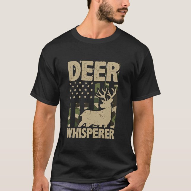 Jagd Deer Buck Jagd Patriotic Hunter Long Sl T-Shirt (Vorderseite)