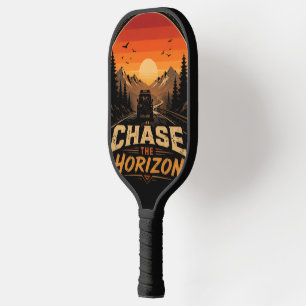 Jagd den Horizont Vintage Retro Sonnenuntergang Pickleball Schläger