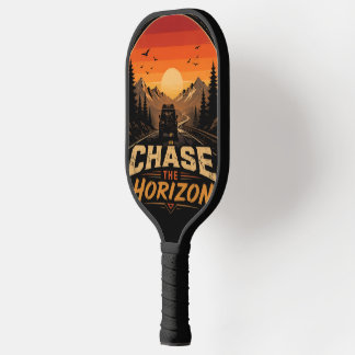 Jagd den Horizont Vintage Retro Sonnenuntergang Pickleball Schläger