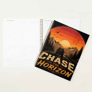 Jagd den Horizont Vintage Retro Sonnenuntergang Planer
