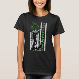Jagd Ente mit Gun St Patricks Day Usa Flag Hun T-Shirt
