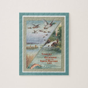 Jagd-Fischen-Plakat-Puzzle Puzzle