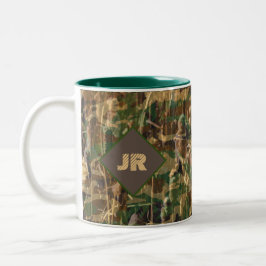 Jagd Fischen und Camping Camouflage Print Zweifarbige Tasse
