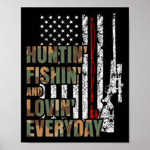 Jagd Fischerei Liebevoller Täglicher Amerikanische Poster