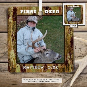 Jagd Foto Camouflage Personalisiert Ornament Aus Metall