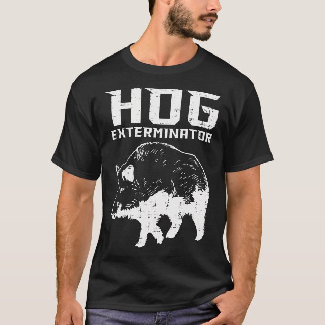 Jagd Hog Exterminator Wildschweinjäger Männer T-Shirt (Vorderseite)